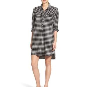 Madewell Latitude Checkered Mini Shirt Dress